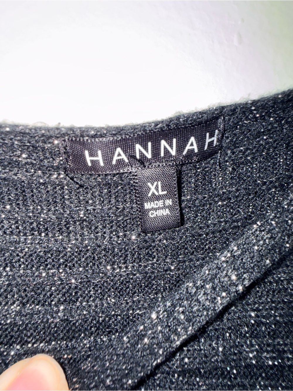 Hannah Black Metallic Scoop Neck Lightweight Sweater - Picture 5 of 7